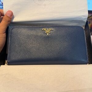 Prada Black Textured Leather Wallet